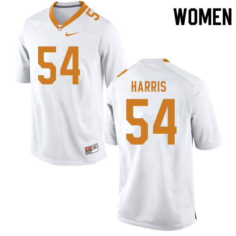 Women #54 Kingston Harris Tennessee Volunteers College Football Jerseys Sale-White - Click Image to Close